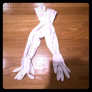 Ladies white elbow length gloves